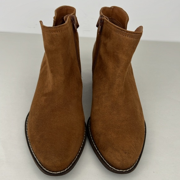 Zodiac Womens Brown Suede Madison Ankle Booties Cognac Brown Zip Closure SZ 10 - Picture 5 of 10